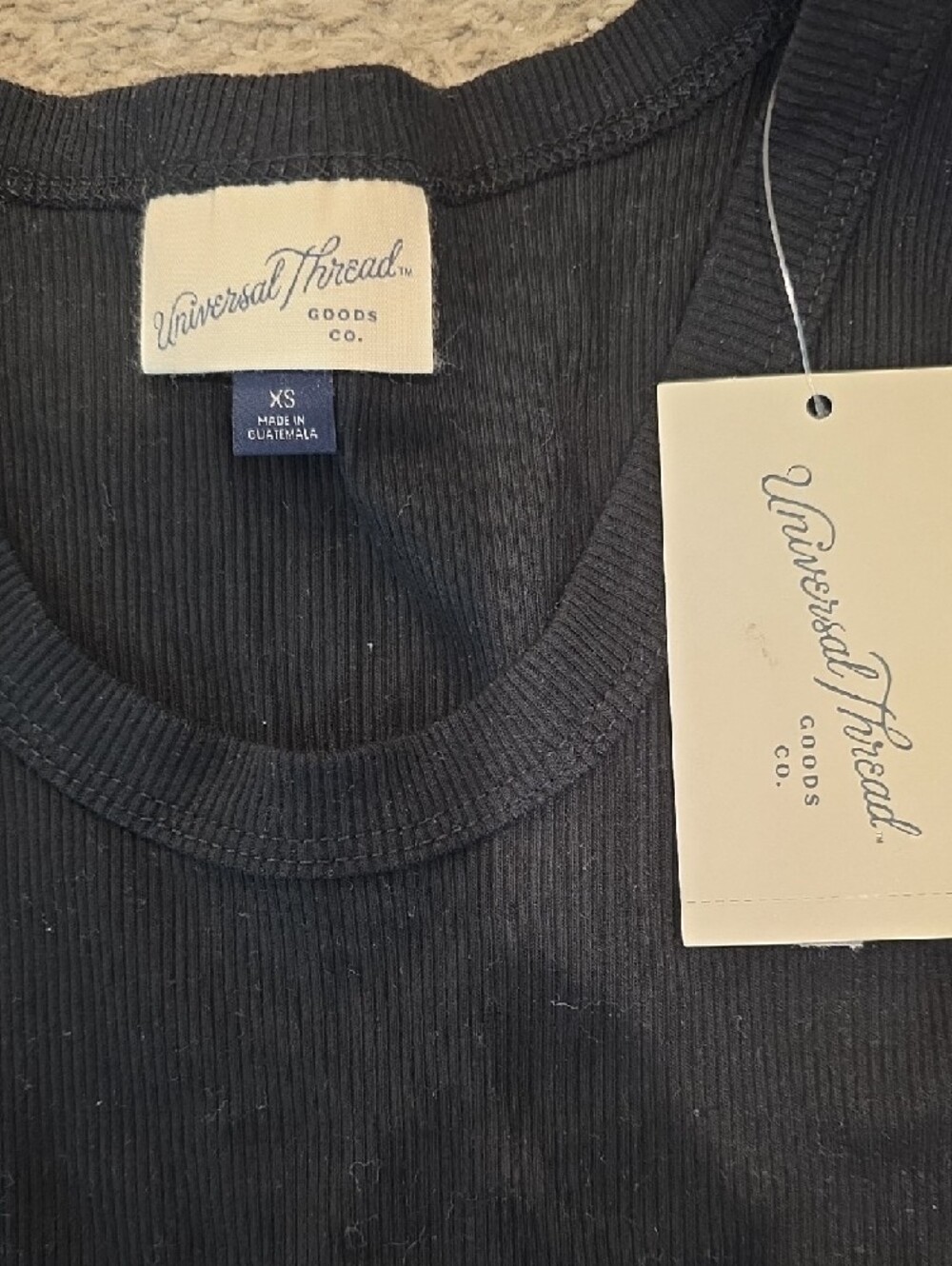 Universal Thread Black Ribbed Tank Top - Picture 3 of 4